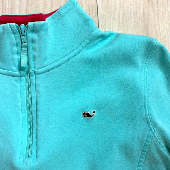 Vineyard Vines Blue Quartet Zip Pink Interior Size Medium - Picture 2 of 4